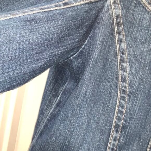 AMX Womens Plus Size 1X Denim Jacket Classic Button-Down Style - Picture 4 of 13